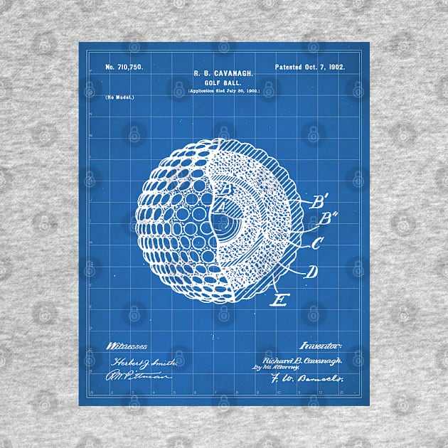 Golf Ball Patent - Golfer Art - Blueprint by patentpress